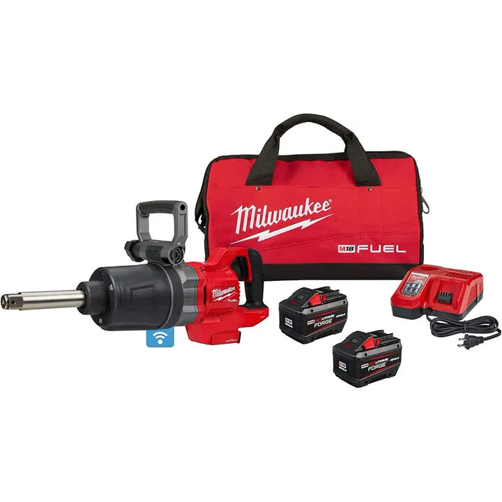 Milwaukee M18 FUEL 1-Inch D-Handle Extended Anvil High Torque Impact Wrench with ONE-KEY Kit