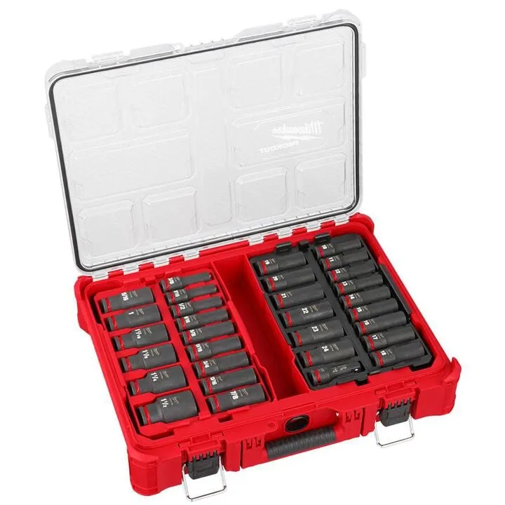 Milwaukee M18 Wrench Kit, 31-Piece Socket Set, and 2-Drawer Tool Box Bundle 15