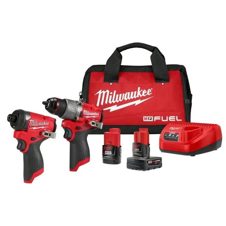 Milwaukee M12 FUEL 2-Tool Combo Kit & 70pc SHOCKWAVE Impact Duty Driver Bit PACKOUT Kit Bundle 2