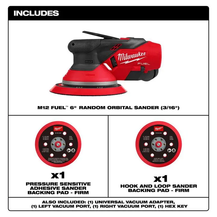Milwaukee M12 FUEL 6-Inch Random Orbital Sander (Bare Tool) - Professional Precision Series 1