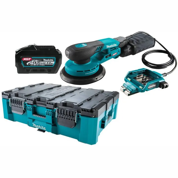 Makita 40V max XGT Brushless 6-Inch Random Orbit Sander Bundle with 5Ah Battery & MAKTRAK Case