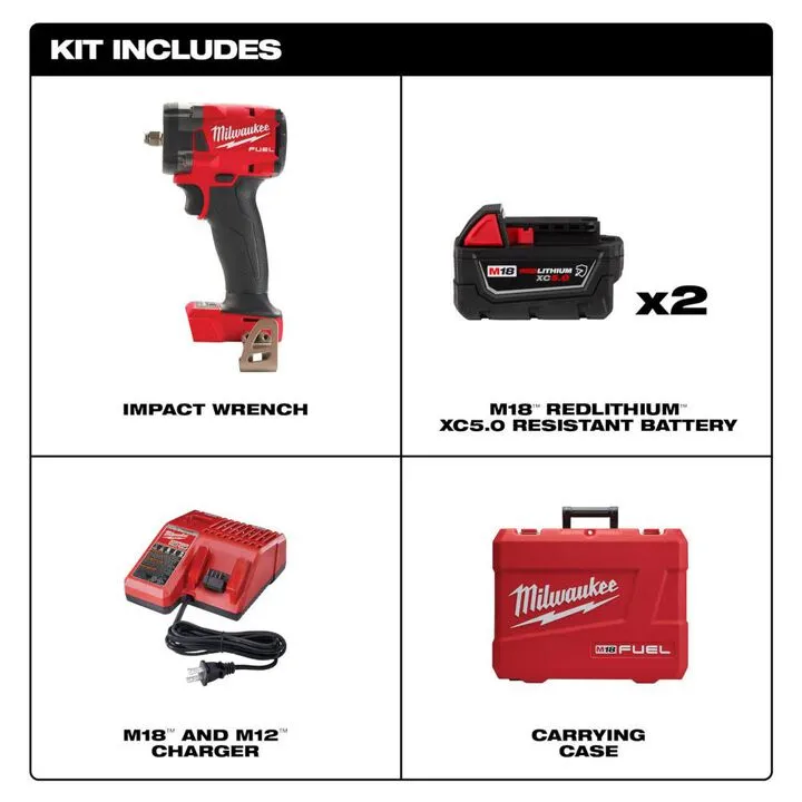 Milwaukee M18 FUEL 3/8-inch Compact Impact Wrench with Friction Ring Kit 1