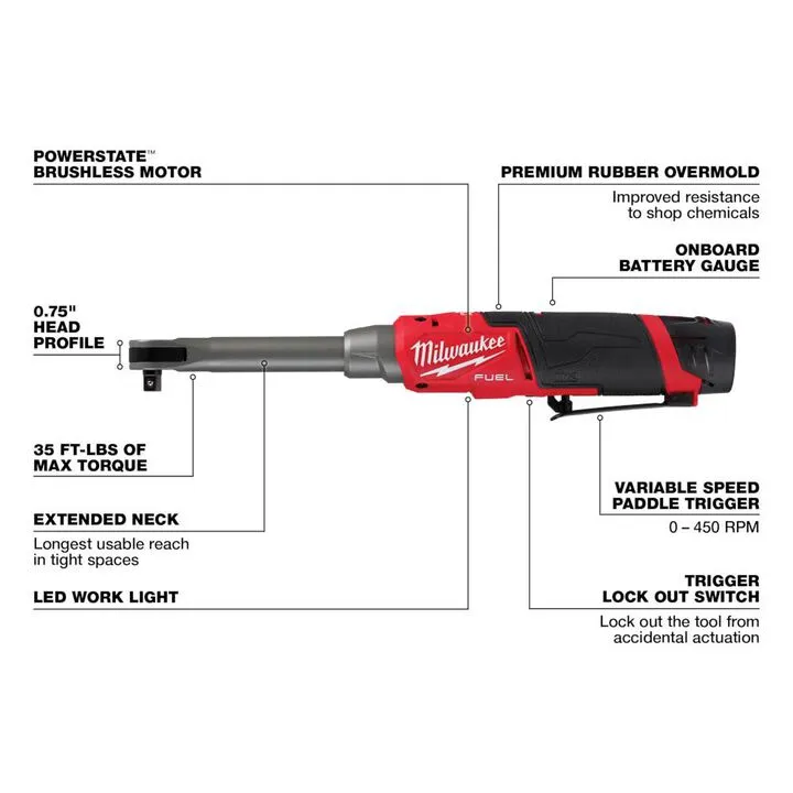 Milwaukee M12 FUEL 3/8-inch Extended Reach High Speed Ratchet Kit - Professional Performance Guide 3
