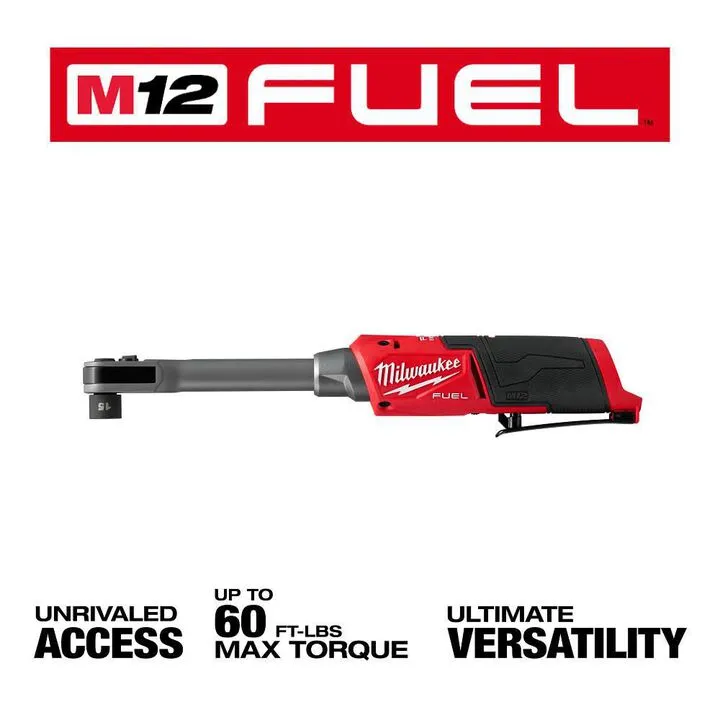 Milwaukee M12 Insider Extended Reach Ratchet (Bare Tool) with 8-Piece SAE Socket Set Bundle 4