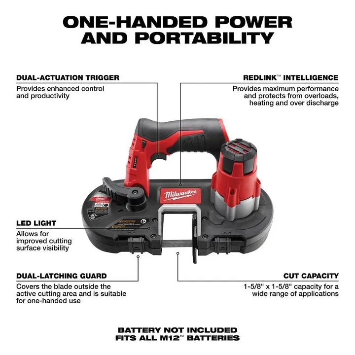 Milwaukee M12 Sub-Compact Band Saw (Bare Tool - 2429-20) 1