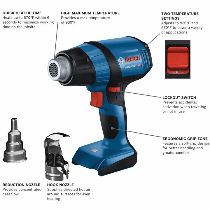 Bosch 18V Cordless Heat Gun - Reconditioned (Bare Tool) 1